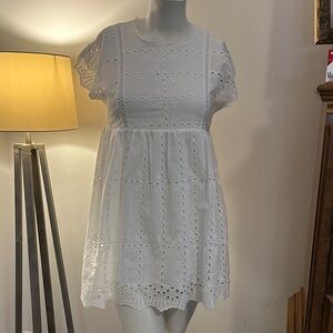 Love Riche White Eyelet Mini Dress